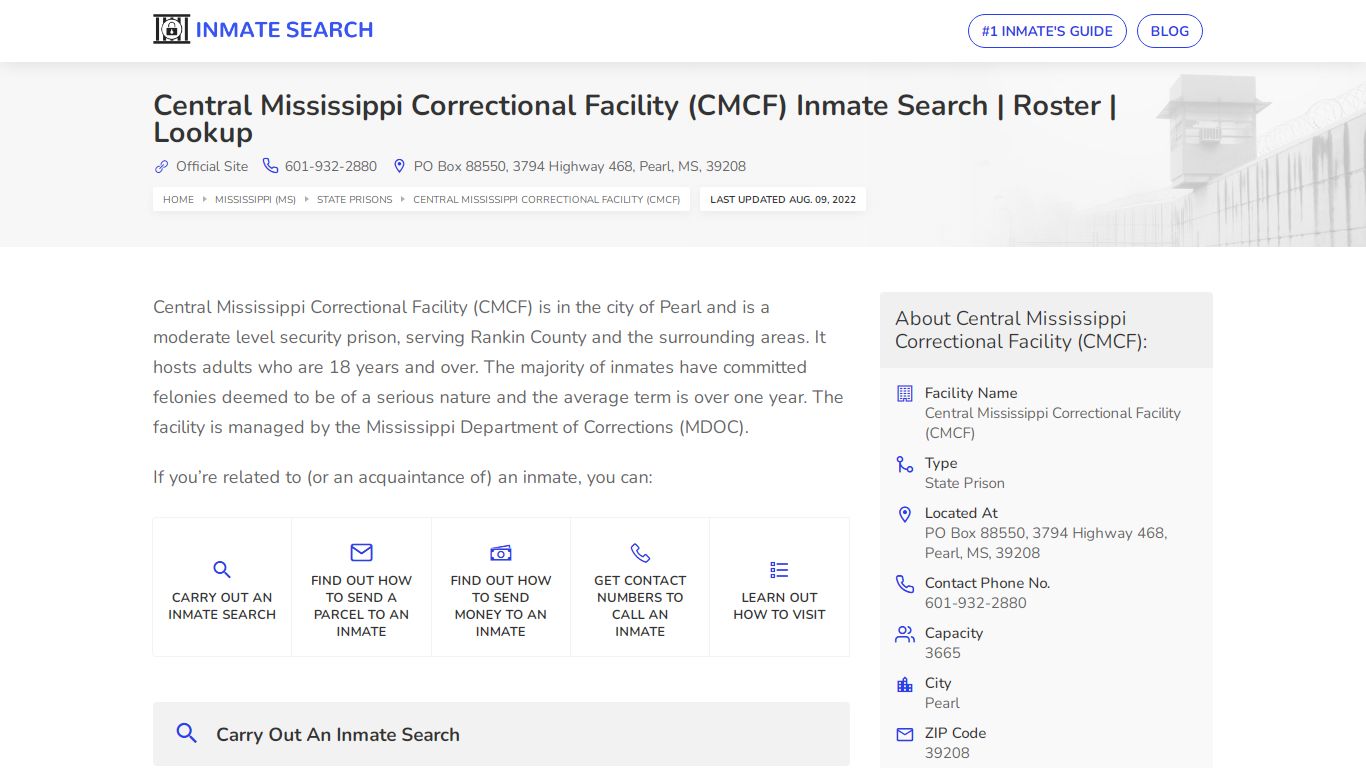 Central Mississippi Correctional Facility (CMCF) Inmate ...
